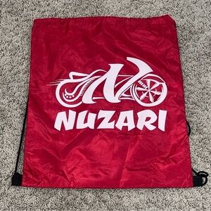 Nuzari Motorcycle Racing Large Red Gym Training Riding Drawstring Backpack